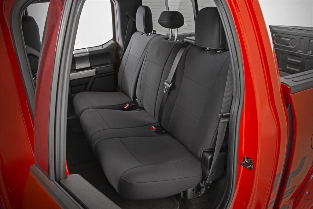 Rough Country 91018 Seat Cover Set for Select Ford F-150, Ford F-150 Lightning, Ford F-250 Super Duty, Ford F-350 Super Duty