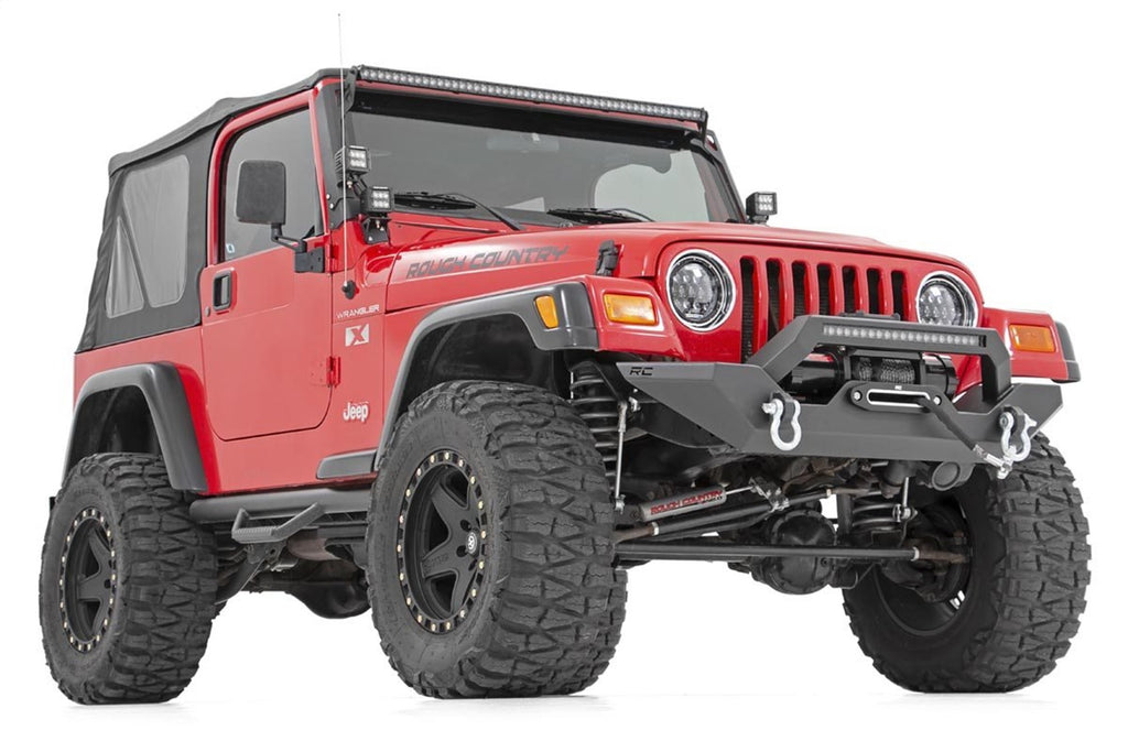 Rough Country 10595 LED Winch Bumper for Select Jeep TJ, Jeep Wrangler