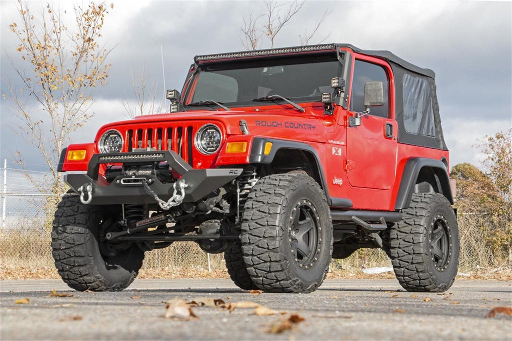 Rough Country 10595 LED Winch Bumper for Select Jeep TJ, Jeep Wrangler