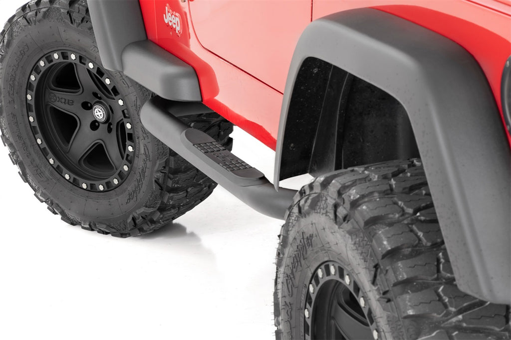 Rough Country 90799 Oval Nerf Step Bar for Select Jeep TJ, Jeep Wrangler