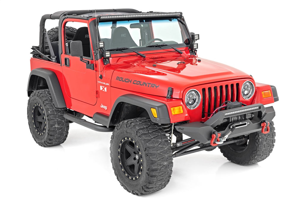 Rough Country 90799 Oval Nerf Step Bar for Select Jeep TJ, Jeep Wrangler
