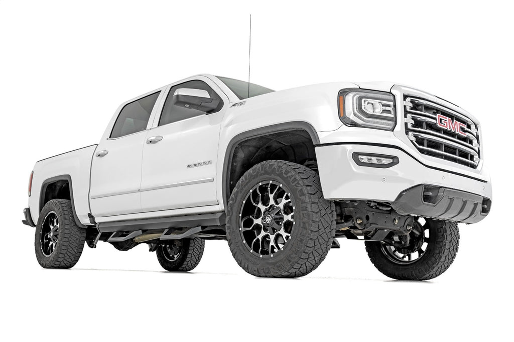 Rough Country 11009A SRX2 Side Steps for Select Chevrolet Silverado 1500, Chevrolet Silverado HD, Chevrolet Silverado HD, GMC Sierra 1500, GMC Sierra HD, GMC Sierra HD