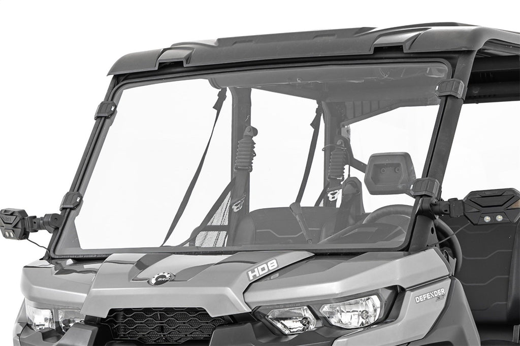 Rough Country 98162030 Windshield for Select Can-Am Defender DPS HD10, Can-Am Defender DPS HD5, Can-Am Defender DPS HD7, Can-Am Defender DPS HD8, Can-Am Defender DPS HD8 CAB, Can-Am Defender DPS HD9, Can-Am Defender DPS HD9 CAB, Can-Am Defender HD10 6X6