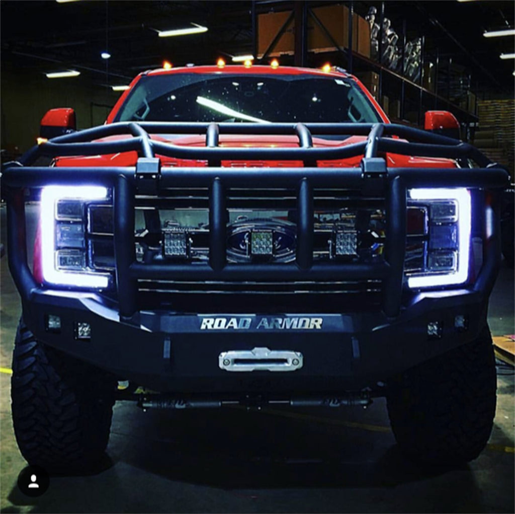 Road Armor 617F3B Stealth Winch Front Bumper for Select Ford F-250 Super Duty, Ford F-350 Super Duty