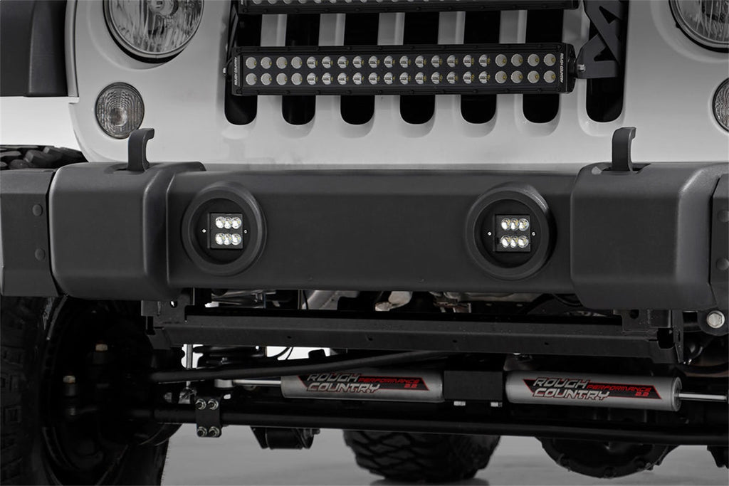 Rough Country 70630 Black Series LED Fog Light Kit for Select Jeep Wrangler, Jeep Wrangler JK