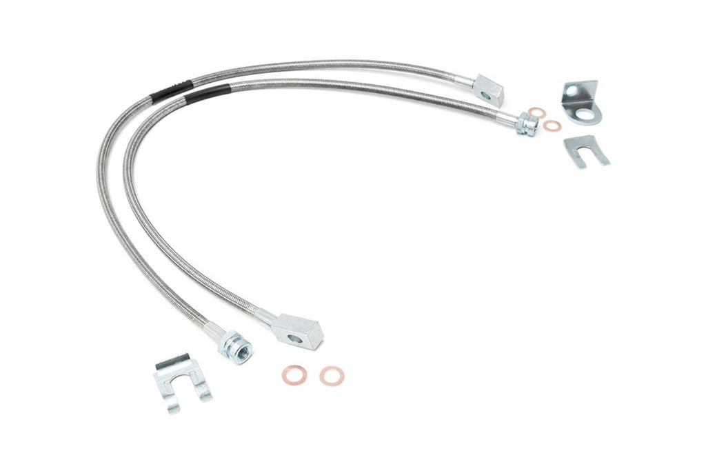 Rough Country 89702 Stainless Steel Brake Lines for Select Jeep Cherokee, Jeep TJ, Jeep Wrangler