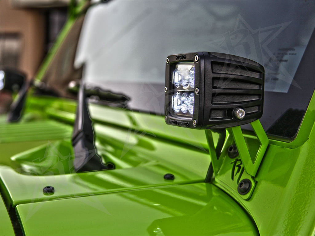 Rigid Industries 40331 RIGID 2007-2018 Jeep JK A-Pillar Mount Kit; Fits D-Series or Radiance POD Lights for Select Jeep Wrangler, Jeep Wrangler JK