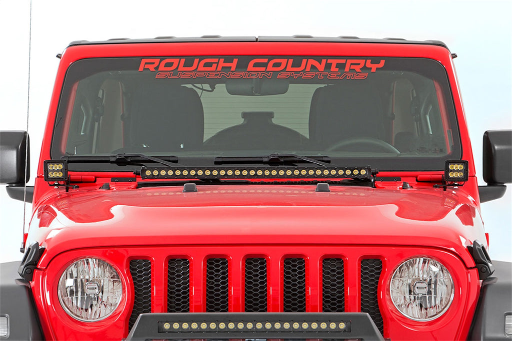 Rough Country 70052 LED Lower Windshield Kit for Select Jeep Gladiator, Jeep Wrangler