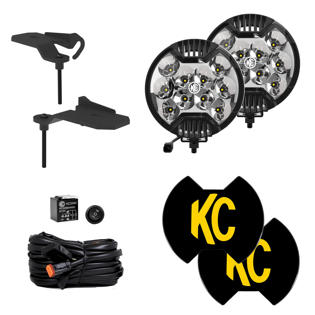 KC HiLiTES 97167 SLIMLITE - LED 2-Lt Dtch Lt Kt - Spot Beam - 21-25 Jeep Wrangler JL Rubicon 392 for Select Jeep Gladiator, Jeep Wrangler