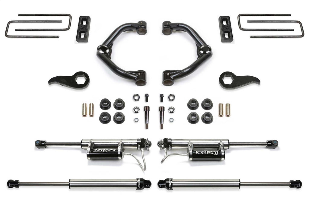 Fabtech K1182DL Uniball UCA Lift System w/Shocks for Select Chevrolet Silverado HD, GMC Sierra HD