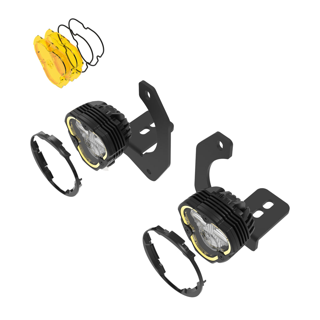 KC HiLiTES 97149 KC FLEX ERA 3 LED DM SAE FOG 2-LIGHT MSTR KIT 10-24 JEEP JK JL JT WINCH BUMPER for Select Jeep Gladiator, Jeep Wrangler, Jeep Wrangler JK