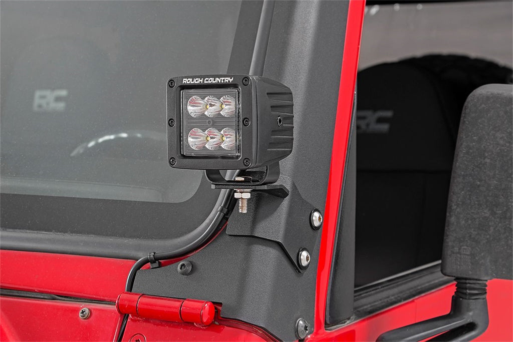 Rough Country 70046 A Pillar Light Mount for Select Jeep TJ, Jeep Wrangler