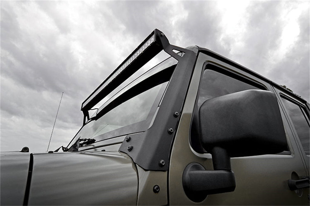 Rough Country 70504BLDRLA LED Light Bar Windshield Mounting Brackets for Select Jeep Wrangler, Jeep Wrangler JK