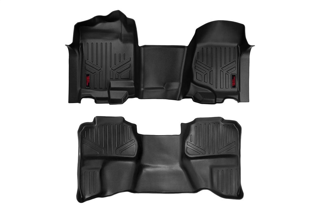 Rough Country M-21072 Heavy Duty Floor Mats for Select Chevrolet Silverado 1500, Chevrolet Silverado HD, Chevrolet Silverado HD, GMC Canyon, GMC Sierra 1500, GMC Sierra Classic, GMC Sierra HD, GMC Sierra HD Classic, GMC Sierra Classic, GMC Sierra HD