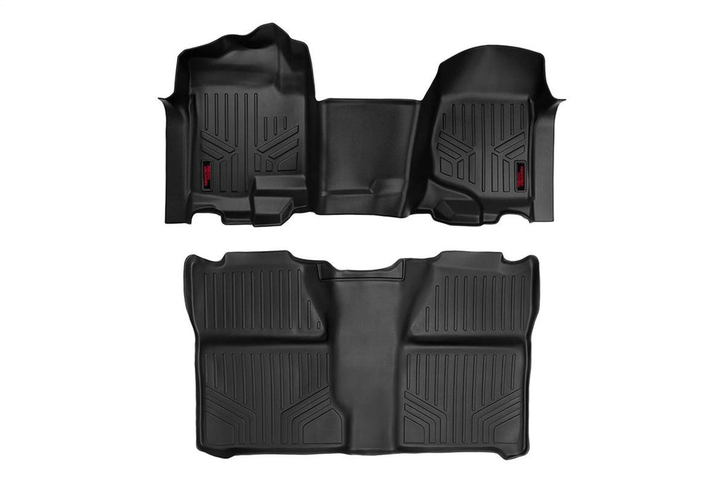 Rough Country M-21073 Heavy Duty Floor Mats for Select Chevrolet Silverado 1500, Chevrolet Silverado HD, Chevrolet Silverado HD, GMC Sierra 1500, GMC Sierra HD, GMC Sierra HD