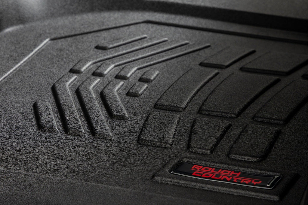 Rough Country SM21613 Sure-Fit Floor Mats for Select Chevrolet Silverado 1500, Chevrolet Silverado LTD, Chevrolet Silverado HD, Chevrolet Silverado HD, GMC Sierra 1500, GMC Sierra Limited, GMC Sierra HD, GMC Sierra HD