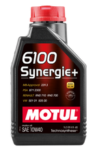 Load image into Gallery viewer, Motul 108646 6100 Synergie+ 10W40 Technosynthese Semi Synthetic Engine Oil - 1L