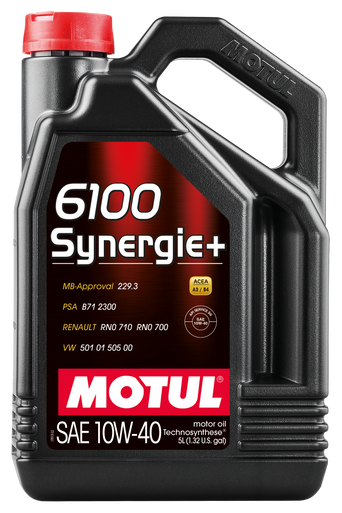Motul 108647 6100 Synergie+ 10W40 Technosynthese Semi Synthetic Engine Oil - 5L