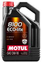 Load image into Gallery viewer, Motul 110379 8100 Eco-Lite 0W16 Synthetic Engine Oil - 5L