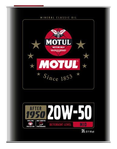 Motul 110621 Classic Performance 20W50 (Mineral) Engine Oil - 2L
