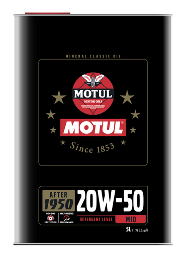 Motul 110622 Classic Performance 20W50 (Mineral) Engine Oil - 5L