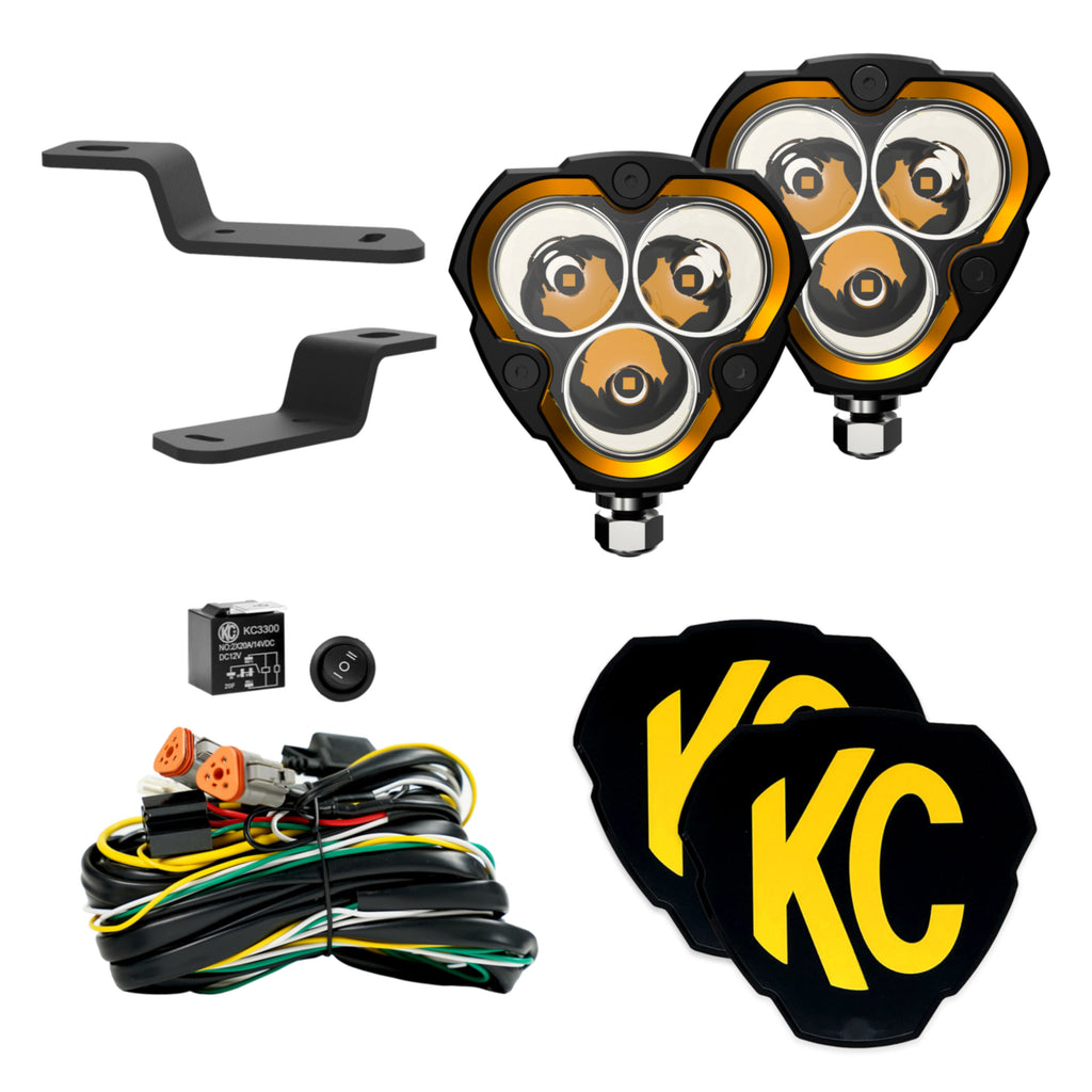 KC HiLiTES 97156 KC FLEX ERA 3 LED Spot 2-Light Ditch System 2021+ Ford Bronco for Select Ford Bronco