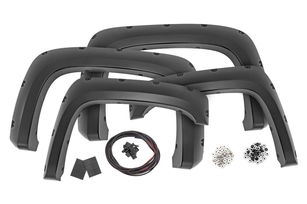 Rough Country F-C10714B-16 Pocket Fender Flares for Select Chevrolet Silverado 1500, Chevrolet Silverado HD, Chevrolet Silverado HD