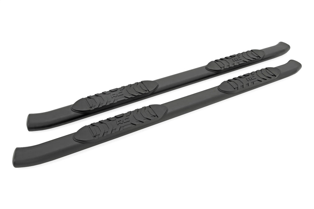 Rough Country 21001 Oval Nerf Step Bar for Select Chevrolet Silverado 1500, Chevrolet Silverado HD, Chevrolet Silverado HD, GMC Sierra 1500, GMC Sierra HD, GMC Sierra HD