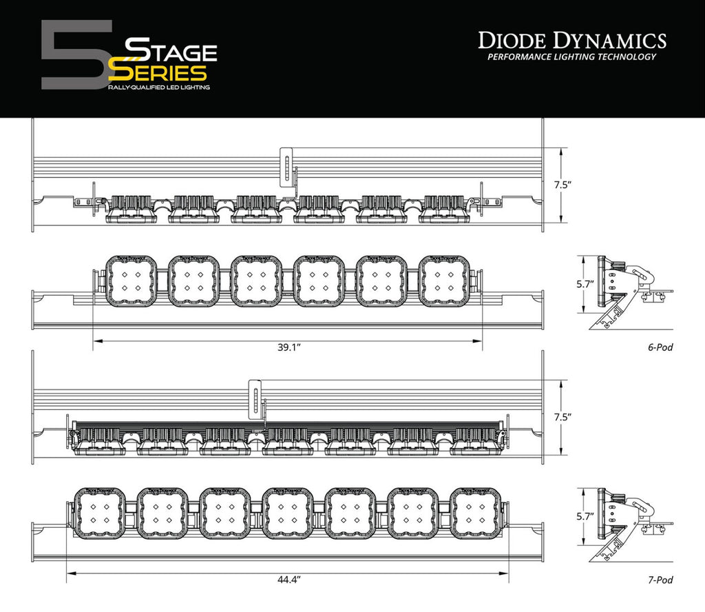 Diode Dynamics DD7822 Pod light featuring advanced TIR optics for high efficiency and focus.