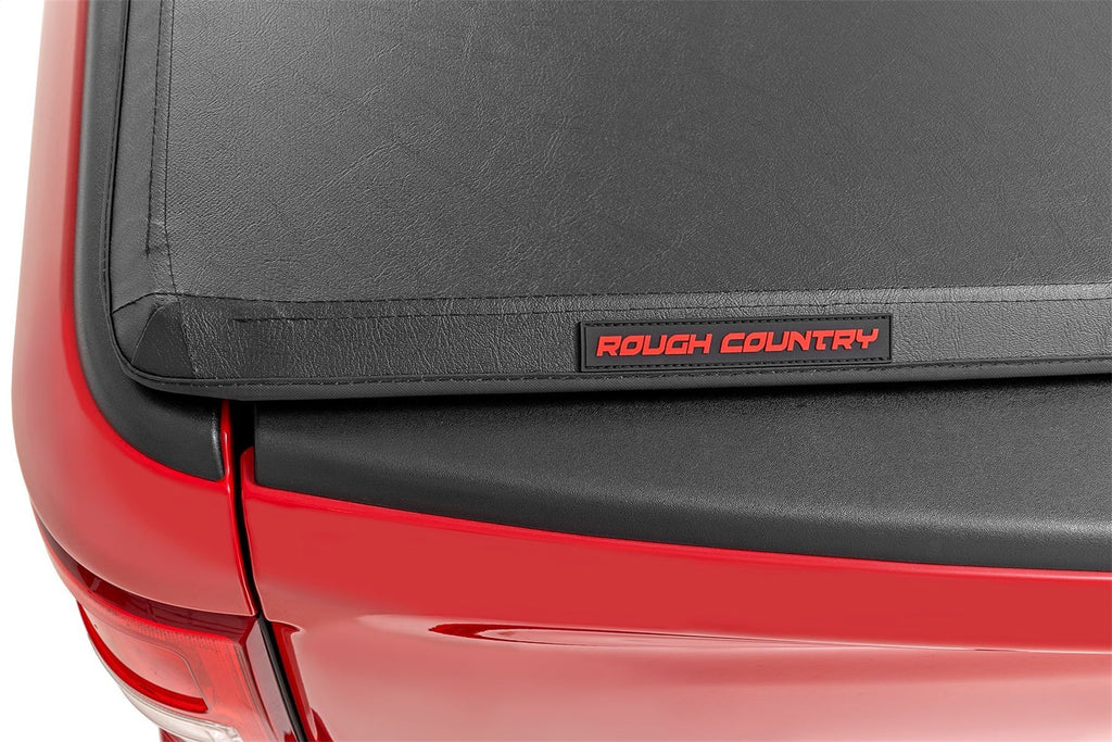 Rough Country 41309550A Soft Tri-Fold Tonneau Bed Cover for Select Dodge Ram 1500, Ram 1500, Ram Classic
