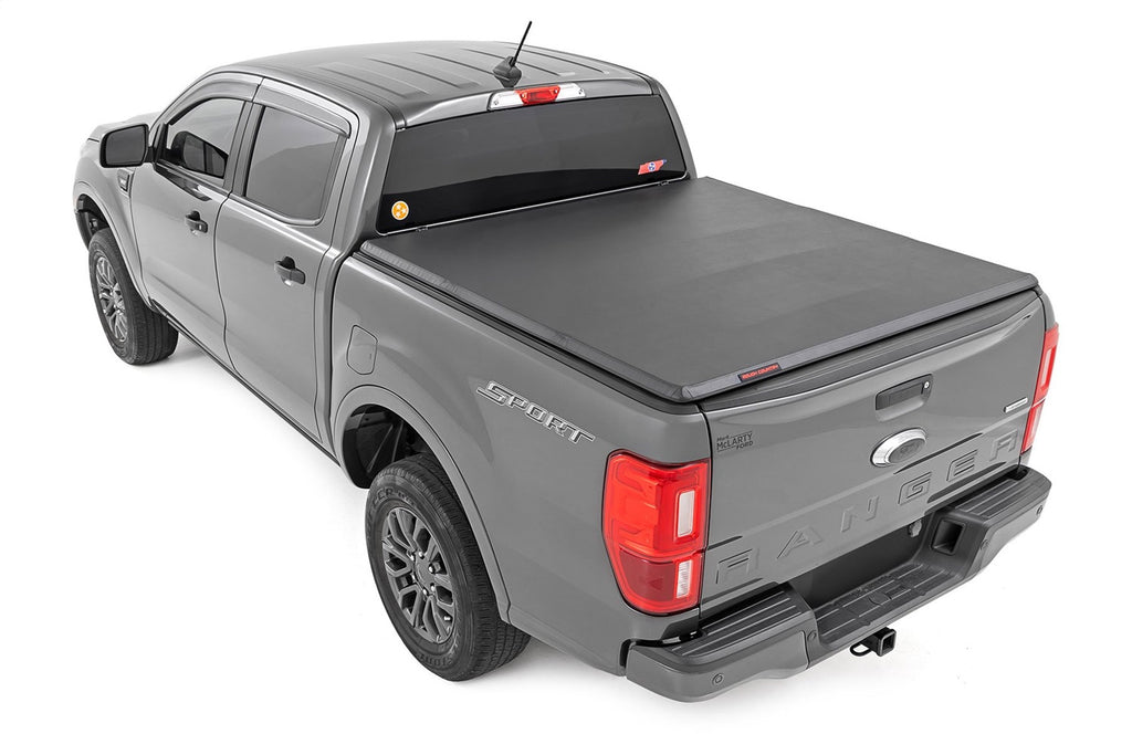 Rough Country 41219500A Soft Tri-Fold Tonneau Bed Cover for Select Ford Ranger