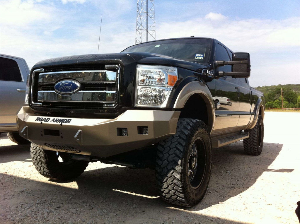 Road Armor 611R0B Stealth Winch Front Bumper for Select Ford F-250 Super Duty, Ford F-350 Super Duty