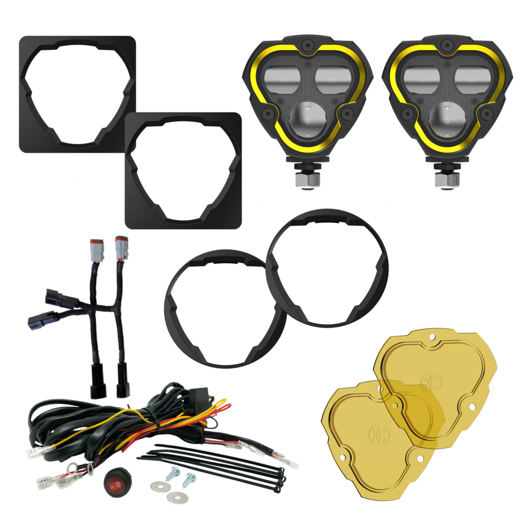KC HiLiTES 97155 KC FLEX ERA 3 LED DM SAE FOG 2-LIGHT MSTR KIT 12-24 TOY TACO 4RUN TUN AFTERMARKT for Select Toyota 4Runner, Toyota Tacoma, Toyota Tundra