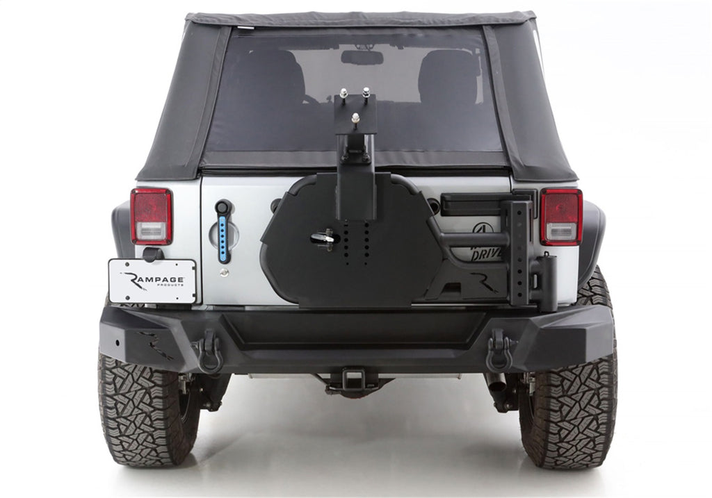 Rampage 9950919 Trail Guard Tire Carrier for Select Jeep Wrangler, Jeep Wrangler JK