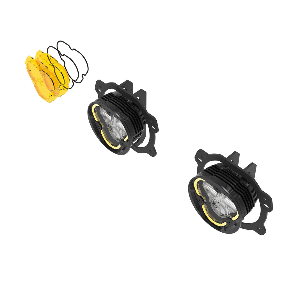 KC HiLiTES 97146 KC FLEX ERA 3 LED DM SAE FOG 2-LIGHT MSTR KIT 07-23 JEEP JK JL JT PLASTIC BUMPER for Select Jeep Gladiator, Jeep Wrangler, Jeep Wrangler JK