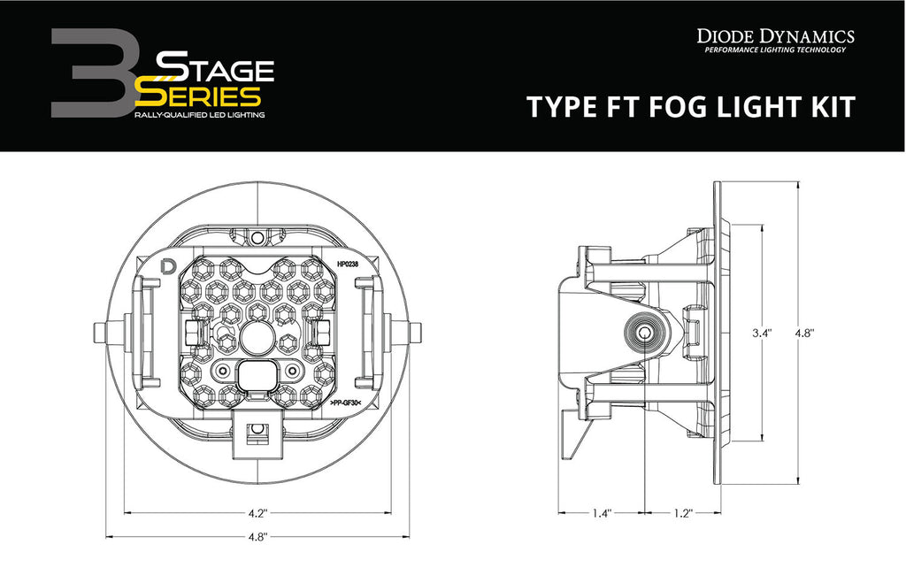 Diode Dynamics DD7024 Pod light featuring advanced TIR optics for high efficiency and focus. for Select Dodge Viper, Ford F-150, Toyota Sequoia, Toyota Solara, Toyota Tacoma, Toyota Tundra