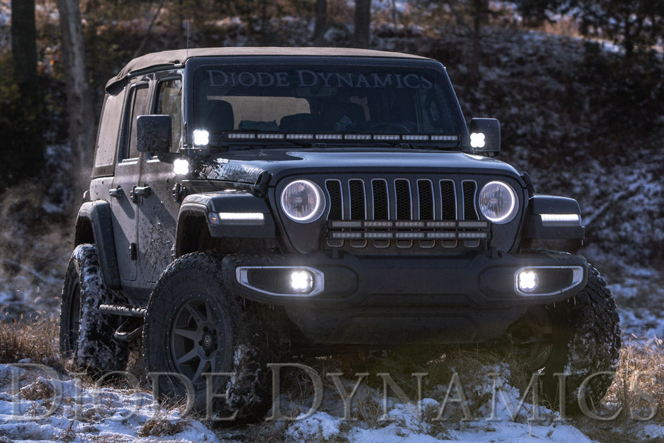 Diode Dynamics DD6554 Pod light kit featuring advanced TIR optics for high efficiency and focus. for Select Jeep Gladiator, Jeep Wrangler