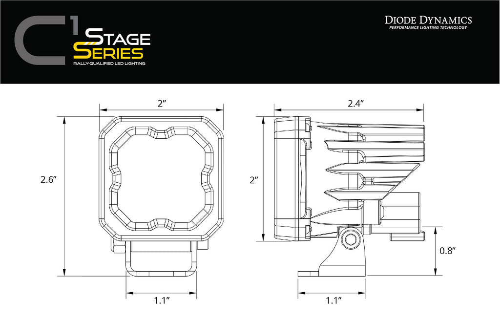 Diode Dynamics DD6847P Pod light featuring modern TIR optics for the highest intensity on the market.