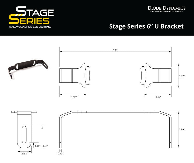 Diode Dynamics DD6001S Mounting bracket for your LED light bar.