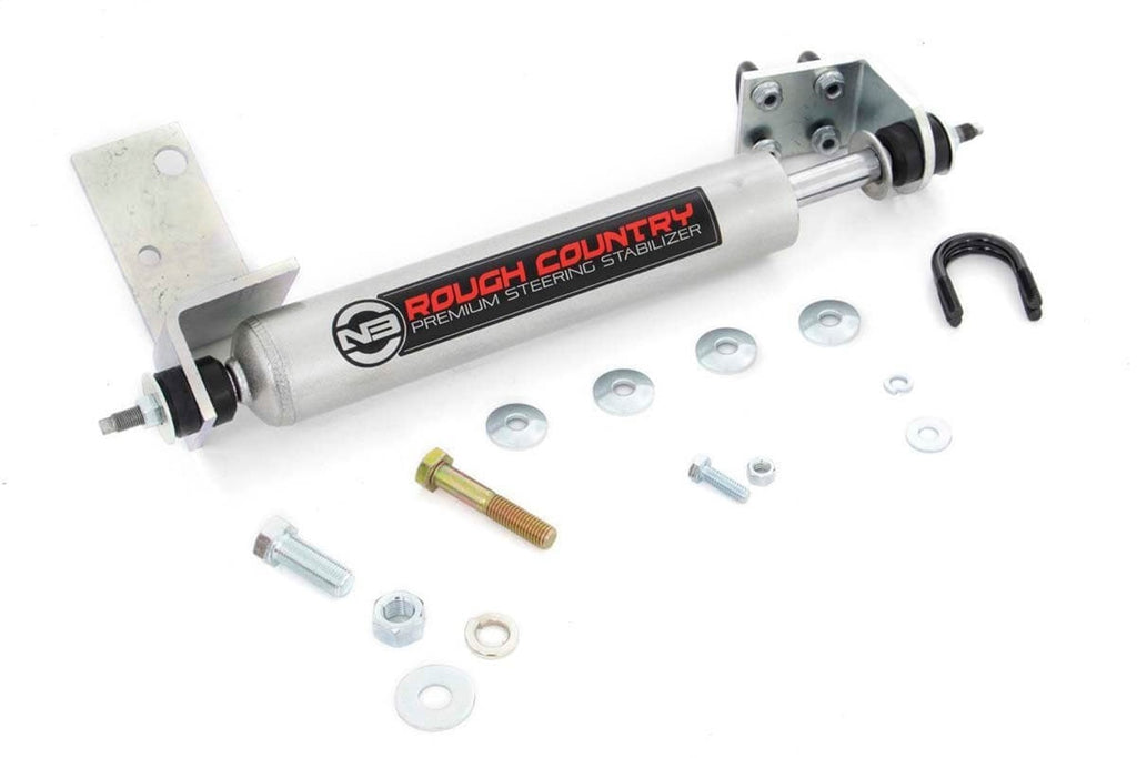 Rough Country 8732630 N3 Steering Stabilizer for Select Chevrolet K1500, Chevrolet K1500 Suburban, Chevrolet K2500, Chevrolet K2500 Suburban, Chevrolet Silverado 1500, Chevrolet Silverado HD, Chevrolet Silverado 2500, Chevrolet Silverado HD, Chevrolet