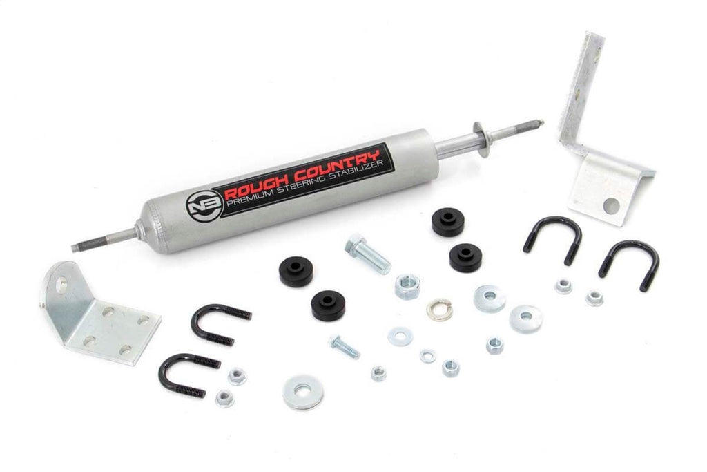 Rough Country 8732630 N3 Steering Stabilizer for Select Chevrolet K1500, Chevrolet K1500 Suburban, Chevrolet K2500, Chevrolet K2500 Suburban, Chevrolet Silverado 1500, Chevrolet Silverado HD, Chevrolet Silverado 2500, Chevrolet Silverado HD, Chevrolet