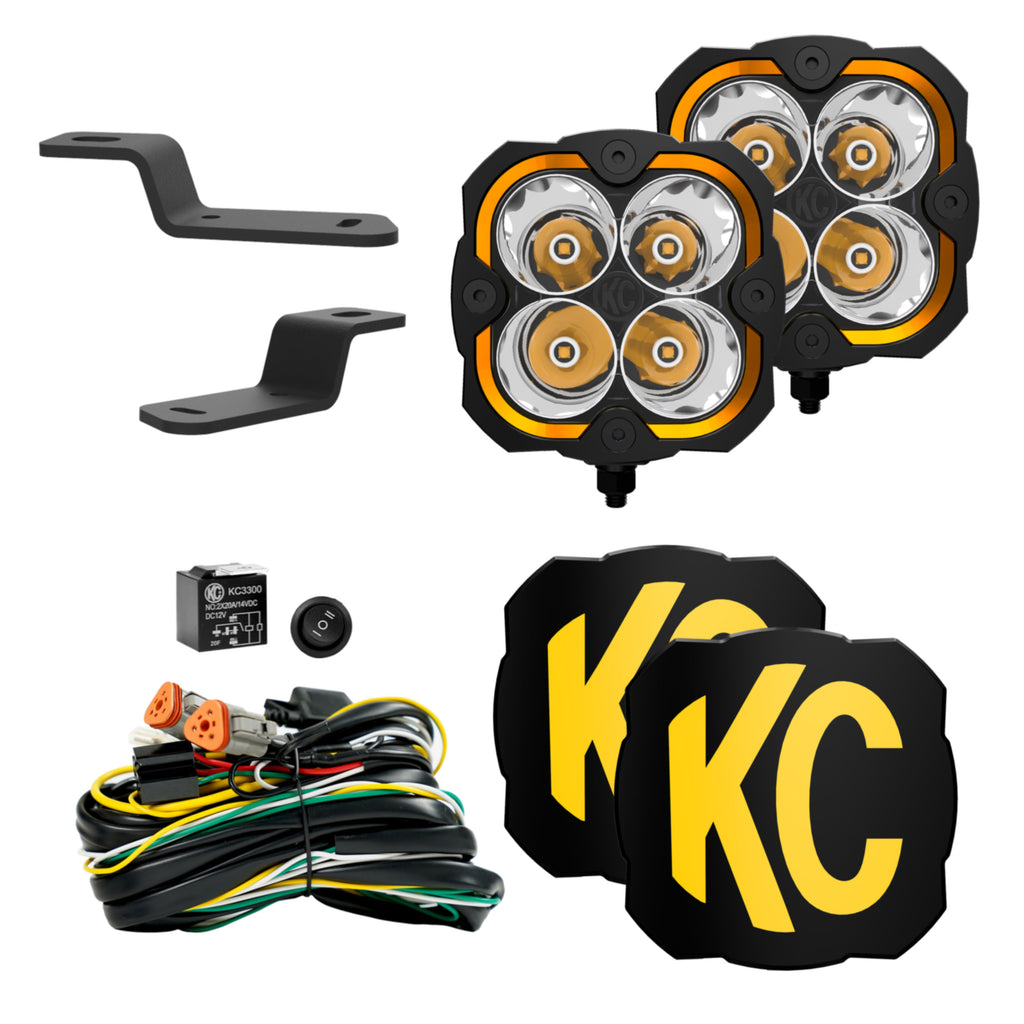 KC HiLiTES 97158 FLEX ERA 4 - LED 2-Light Ditch Light Kit - Spot Beam - 2021+ Ford Bronco for Select Ford Bronco