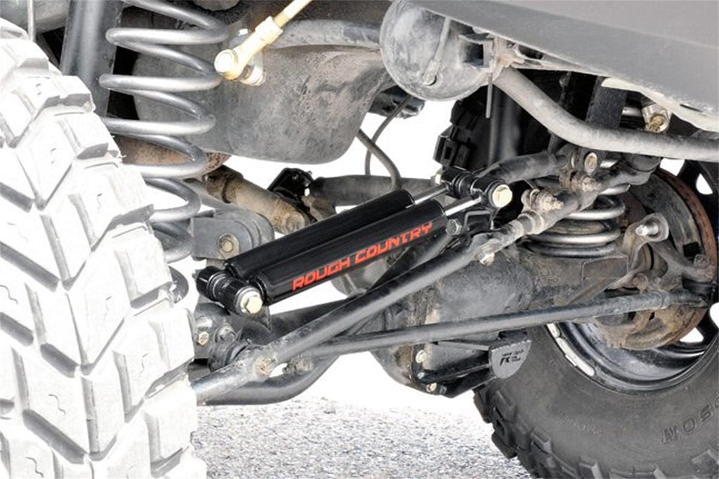 Rough Country 87308 Dual Steering Stabilizer Kit for Select Jeep Cherokee, Jeep Comanche, Jeep TJ, Jeep Wrangler