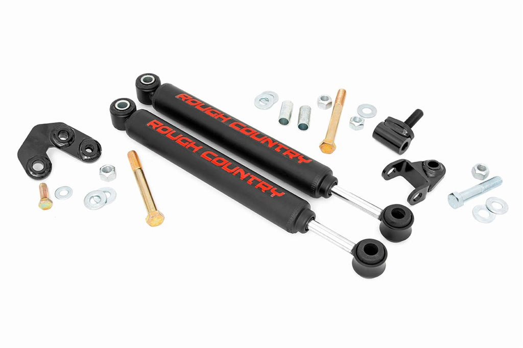 Rough Country 87308 Dual Steering Stabilizer Kit for Select Jeep Cherokee, Jeep Comanche, Jeep TJ, Jeep Wrangler