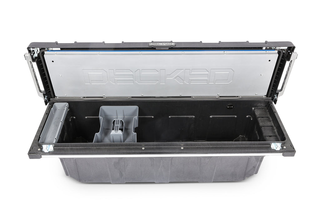 DECKED TBFD Full-size pickup truck tool box deep tub for Select Chevrolet Silverado 1500, Chevrolet Silverado LD, Chevrolet Silverado LTD, Chevrolet Silverado HD, Chevrolet Silverado HD, Ford F-150, Ford F-150 Lightning, Ford F-250 Super Duty, Ford F-350