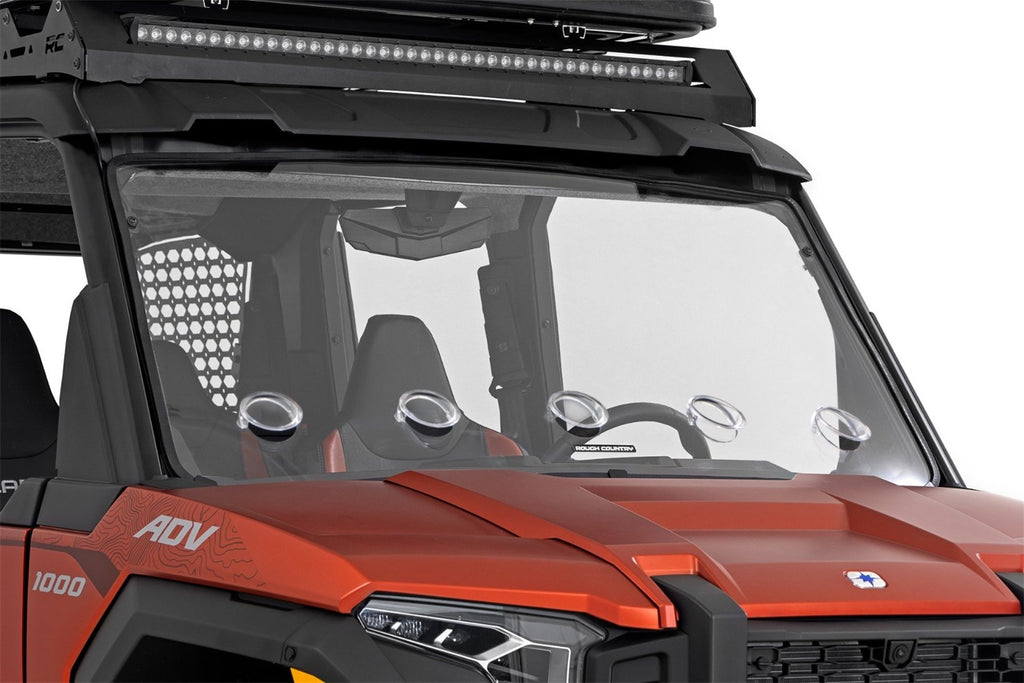 Rough Country 98202410 Windshield for Select Polaris XPEDITION ADV 5 Northstar, Polaris XPEDITION ADV 5 Premium, Polaris XPEDITION ADV 5 Ultimate, Polaris XPEDITION ADV Northstar, Polaris XPEDITION ADV Premium, Polaris XPEDITION ADV Ultimate, Polaris